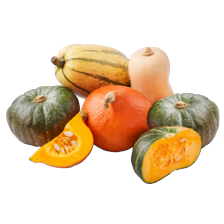 Oranje pompoen, flespompoen,
spaghetti pompoen of groene pompoen